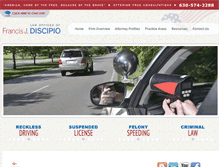 Tablet Screenshot of discipiotrafficlaw.com